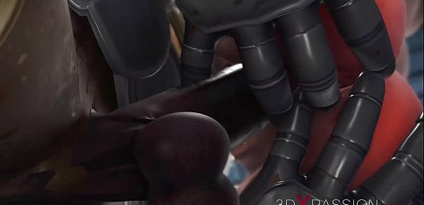 Alien sex at the Mars base camp! A hot horny woman gets the anal fucking